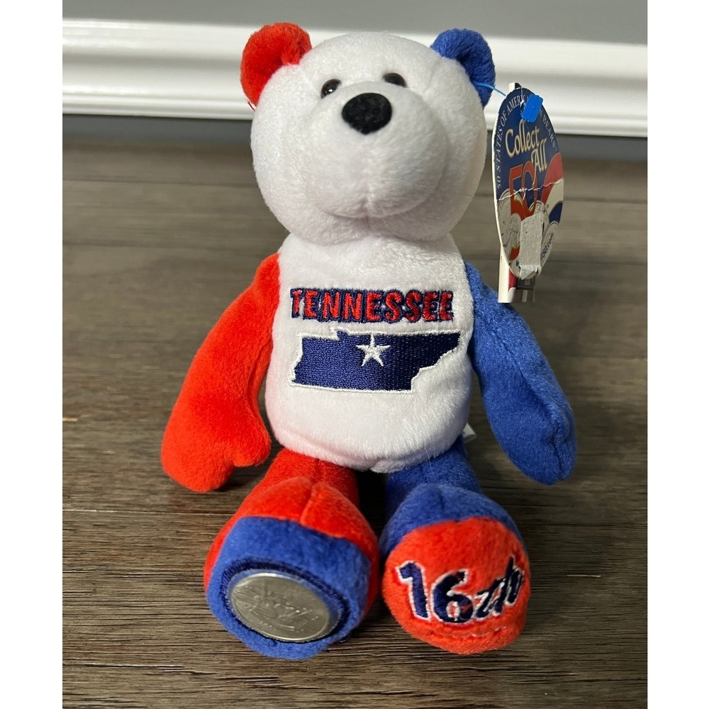 Tennessee State Quarter Coin Bear Limited Treasures 16th State Plush